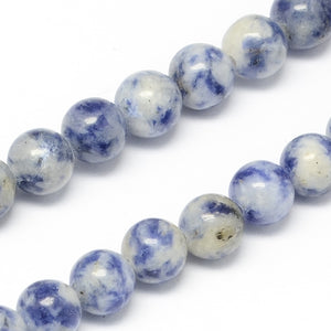 Strand Of 64+ Blue Spot Jasper 6mm Plain Round Beads