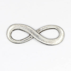 Pack of 10 Antique Silver Alloy 23mm Infinity Charms