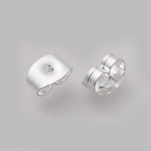 Load image into Gallery viewer, 304 Stainless Steel 6 x 4mm Silver Plated Ear Nuts Pack of 100