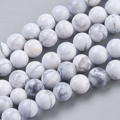 Strand 20+ Natural White Howlite 8mm Beads