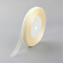 Load image into Gallery viewer, Sheer Organza Ribbon 12mm Light Yellow 45 Mtr Roll