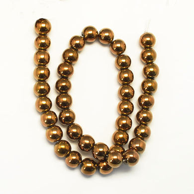 Strand 62+ Copper Hematite (Non Magnetic) 6mm Plain Round Beads