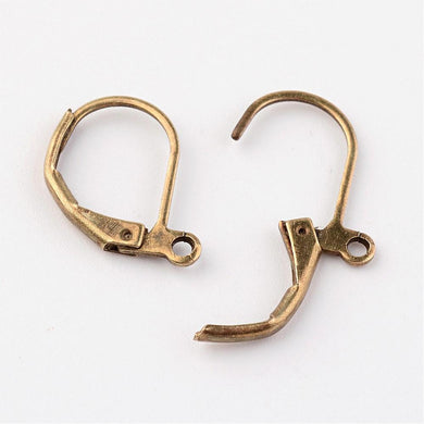Brass Leverback Antique Bronze Earring Findings 10 x 15mm