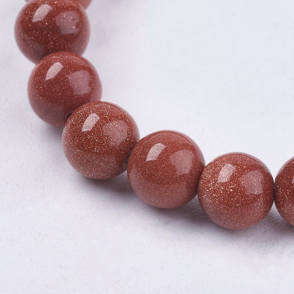 Strand of Synthetic 6mm Brown Goldstone Beads