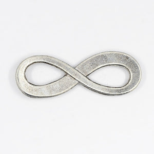 Pack of 10 Antique Silver Alloy 23mm Infinity Charms