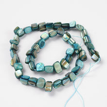 Load image into Gallery viewer, Strand of Shell Beads, Dyed Cyan , 8 x 8mm