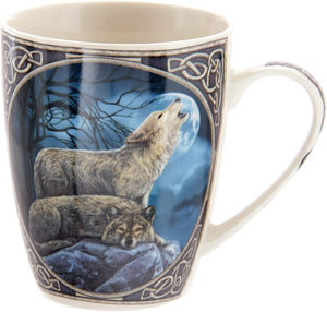 Lisa Parker Howling Wolf Porcelain Mug, Tea Coffee Hot Drinks Microwave & Dishwasher Safe