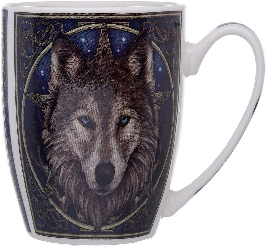 Lisa Parker Wolf Head Porcelain Mug, Tea Coffee Hot Drinks Microwave & Dishwasher Safe
