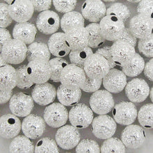 Load image into Gallery viewer, 100 Stardust Silver Brass Metal 4mm Spacer Beads Round Hole 1mm