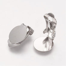 Load image into Gallery viewer, Pack of 10 Brass Clip On Earrings for Non Piered Ears, with Pad