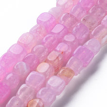 Load image into Gallery viewer, Strand of 60+ Natural Agate Dyed 6 – 8mm Cube Beads - Pink