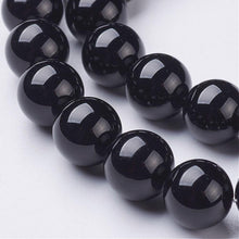Load image into Gallery viewer, Strand of Natural Black Onyx 8mm Round Beads
