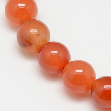 Natural Orange/White Carnelian 10mm Round Beads