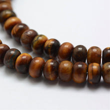 Load image into Gallery viewer, Strand of 90+ Natural Tiger Eye 6 x 4mm Rondelle Beads