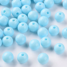 Load image into Gallery viewer, Pack of 200 Opaque Acrylic 8mm Round Large Hole Beads - Sky Blue