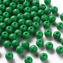 Load image into Gallery viewer, Pack of 200 Opaque Acrylic 6mm Round Large Hole Beads - Green