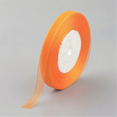 Sheer Organza Ribbon 12mm Orange 45 Mtr Roll
