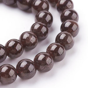 Strand of 60+ Natural Garnet Beads 6mm Round Beads