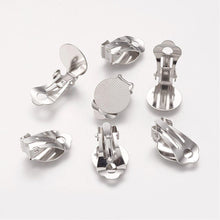 Load image into Gallery viewer, Pack of 10 Brass Clip On Earrings for Non Piered Ears, with Pad