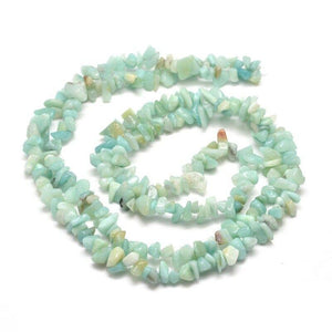Long Strand Of 240+ Natural Amazonite 5-8mm Chip Beads