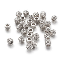Load image into Gallery viewer, Pack of 50 Tibetan Style Spacer Beads 5mm Antique Silver
