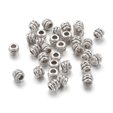 Pack of 50 Tibetan Style Spacer Beads 5mm Antique Silver