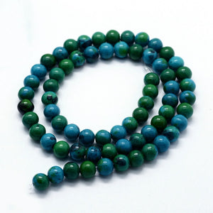 Synthetic Chrysocolla Beads Plain Round 8mm Strand of 40+