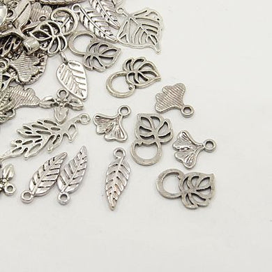 30 Gram Tibetan Antique Silver Random Shapes & Sizes Charms Leaf Pendants