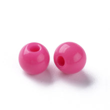 Load image into Gallery viewer, Pack of 200 Opaque Acrylic 6mm Round Large Hole Beads - Camellia