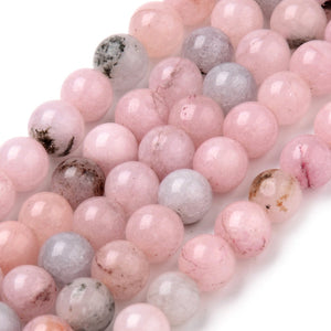 Strand of 40+ Natural Cherry Blossom Jasper Round Beads