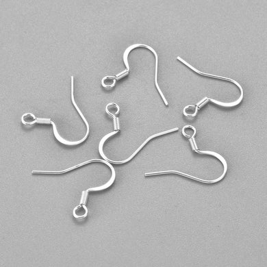 304 Stainless Steel Silver Colour Earring Hooks 20 x 18 x 1.5mm Pack of 20