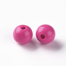 Load image into Gallery viewer, Pack of 70 Opaque Acrylic 10mm Round Large Hole Beads - Deep Pink