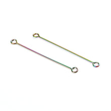 Load image into Gallery viewer, 304 Stainless Steel Rainbow Plated 36mm Eye Pins Pack of 15