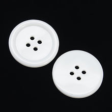 Load image into Gallery viewer, 15 x White Resin 25mm Round Buttons (4 Hole)