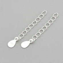 Load image into Gallery viewer, 925 Sterling Silver 33mm Extender Chain with Teardrop Charm Pack of 2