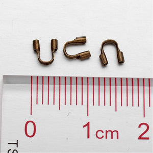 Packet of 150+ Antique Bronze Plated Brass 5 x 6mm Wire Guardians