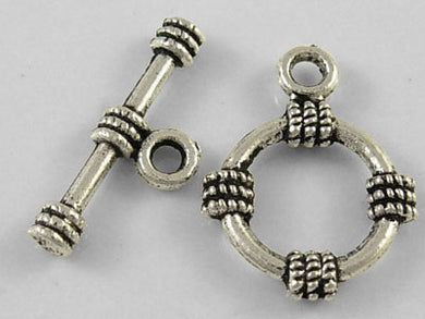 Pack of 10 Tibetan Style Antique Silver 19 x 15mm Rhombus Toggle Clasp