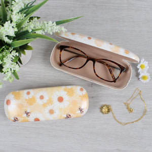 Hard Glasses Cases & Spectacle Cleaning Cloth Bee and Daisy