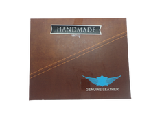 Load image into Gallery viewer, Handmade Genuine Leather Mens Bi-Fold Wallet Brown