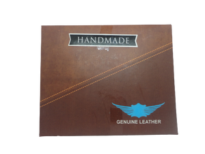 Handmade Genuine Leather Mens Bi-Fold Wallet Brown