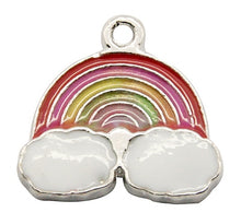 Load image into Gallery viewer, Enamel &amp; Alloy Rainbow Charm Pendants Multicolour 20mm Pack of 5