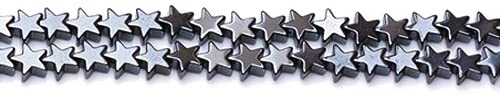 Strand Of 60+ Grey Hematite (Non Magnetic) 8mm Flat Star Beads