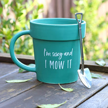 Load image into Gallery viewer, Plant Pot Shaped Novelty Mug Complete with Silver Shovel Spoon