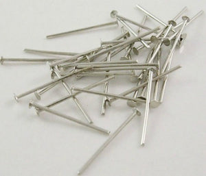500 Brass Head Pins, Nickel Free, Platinum 1.6cm