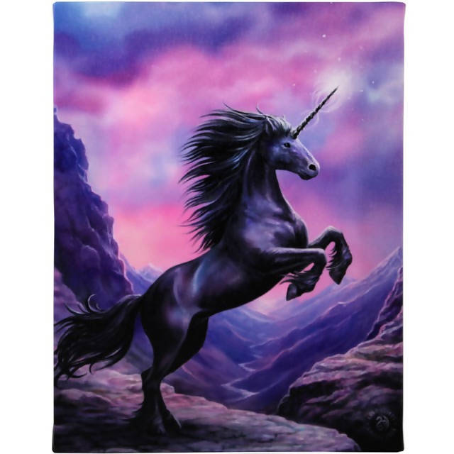 19x25 Black unicorn by Anne Stokes