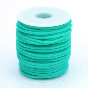 Rubber Hollow Tube Cord Turquoise 5M Continuous Length 2mm Thick