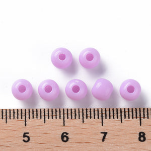 Pack of 200 Opaque Acrylic 6mm Round Large Hole Beads - Violet