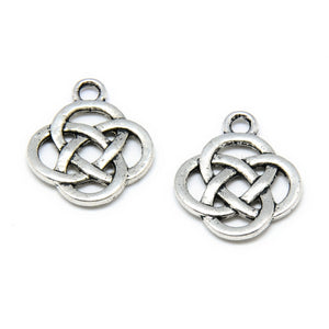 Pack of 30 x Tibetan Style Alloy Antique Silver Celtic Knot Pendant Charms