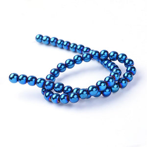 Blue Hematite (Non Magnetic) Beads Plain Round 8mm Strand of 45+