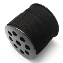 Load image into Gallery viewer, Wholesale Deal Roll of Black Faux Suede approx 90 Metre x 3mm Thong Cord